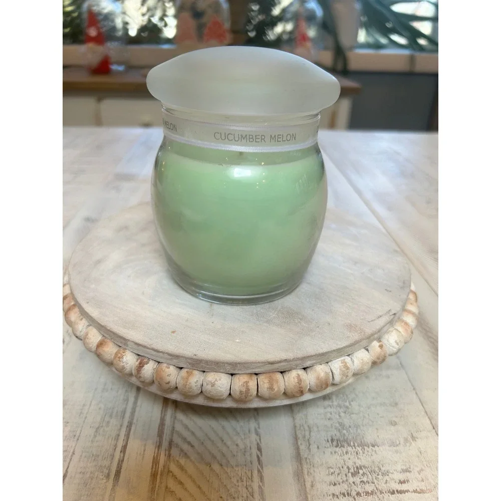 Bath & Body Works Cucumber Melon Jar Candle frosted Retired - Picture 1 of 5